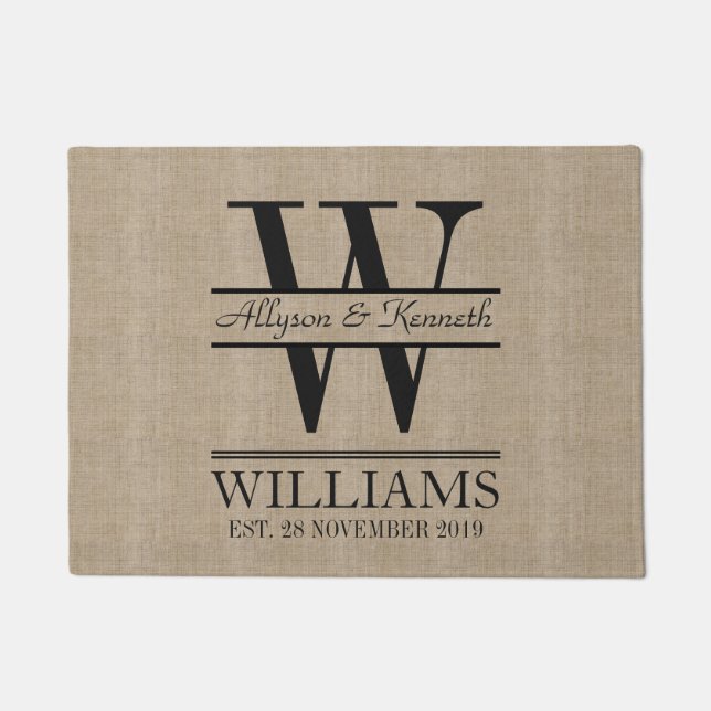 Paillasson Créez votre propre monogramme d'anniversaire de (Devant)