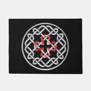 Paillasson Croix de noeud celtique Rouge mat métallique