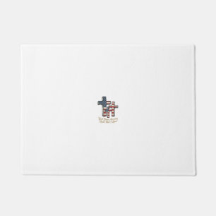 Paillasson Croix patriotique Dieu bénisse l'Amérique Concepti