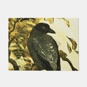 Paillasson Crow vintage Perché sur une branche Theo van Hoyte