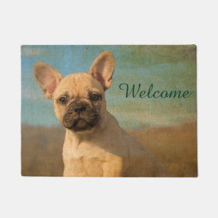 Paillasson Cru de chiot de bouledogue français, accueil