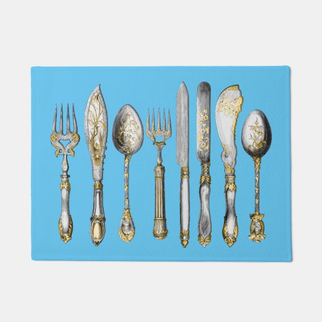 Paillasson Cru de cuillère de fourchette de couteau de chefs (Devant)