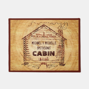 Paillasson Cru nommé personnalisé en bois de Faux de cabine