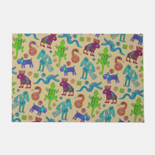 Paillasson Culture mexicaine Motif tribal primitif 1