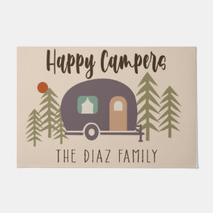 Paillasson Custom Happy Camper porte tapis, Amateurs de Campi