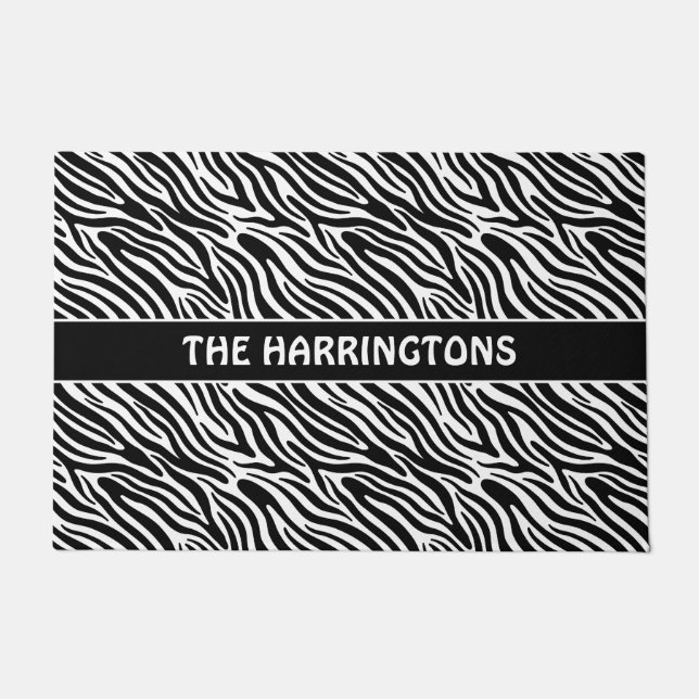 Paillasson Custom Name Zebra Pattern (Devant)