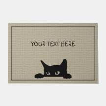 Cute Chat Noir Custom Halloween mat