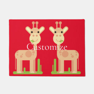 Paillasson Cute Giraffe Munching Thunder_Cove