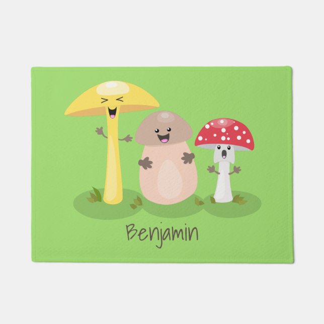 Paillasson Cute kawaii champignon champignon toadstool (Devant)