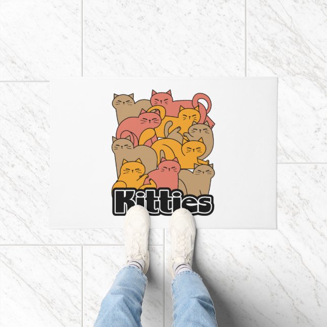 Paillasson Cute Kitties Design - Cat Art adorable (Intérieur)