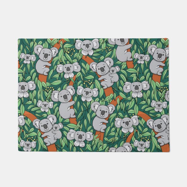 Paillasson Cute Koala Motif Hunter Green (Devant)
