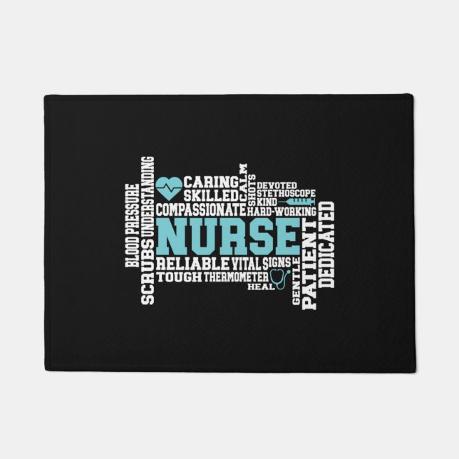 Paillasson Cute Nurse RN LVN École de soins infirmiers Médica (Devant)
