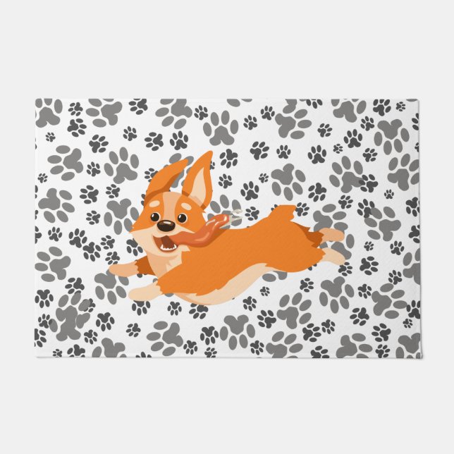 Paillasson Cute Pembroke Welsh Corgi (Devant)