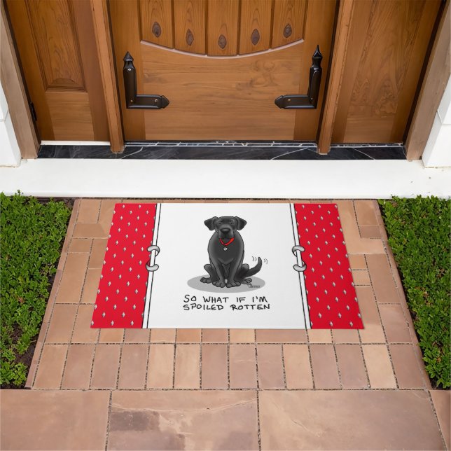 Paillasson Cute Spoten Rotten Black Labrador Retriever Chien (De plein air)