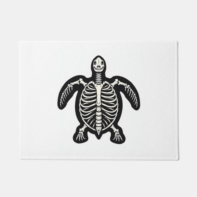 Paillasson Cute Tortue Halloween Squelette Tortue Fossiles Ar (Devant)