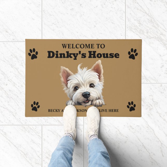 Paillasson Cute West Highland White Terrier Dog Photo (Intérieur)