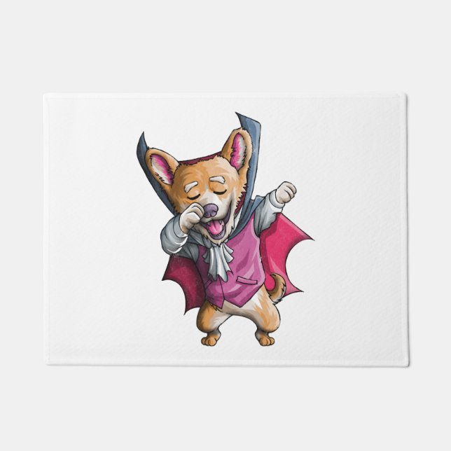 Paillasson Dabbing Vampire Corgi Cute Halloween Corgi Funny (Devant)
