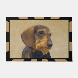 Paillasson Dachshund (À poils durs) Peinture Dog Art origina