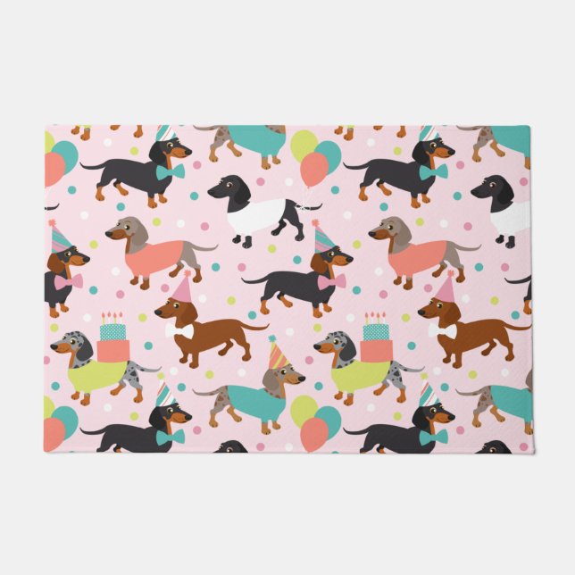 Paillasson Dachshund Party (Devant)