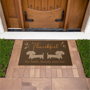 Paillasson Dachshund Thanksgiving Foi d'automne Famille Fourr