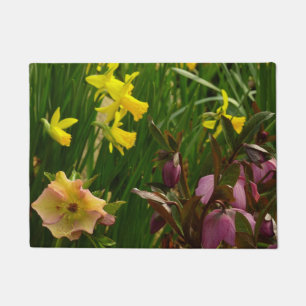 Paillasson Daffodiles et carême Rose coloré Floral