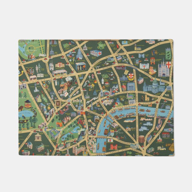 Paillasson Daily Telegraph décrivent la carte de Londres (Devant)