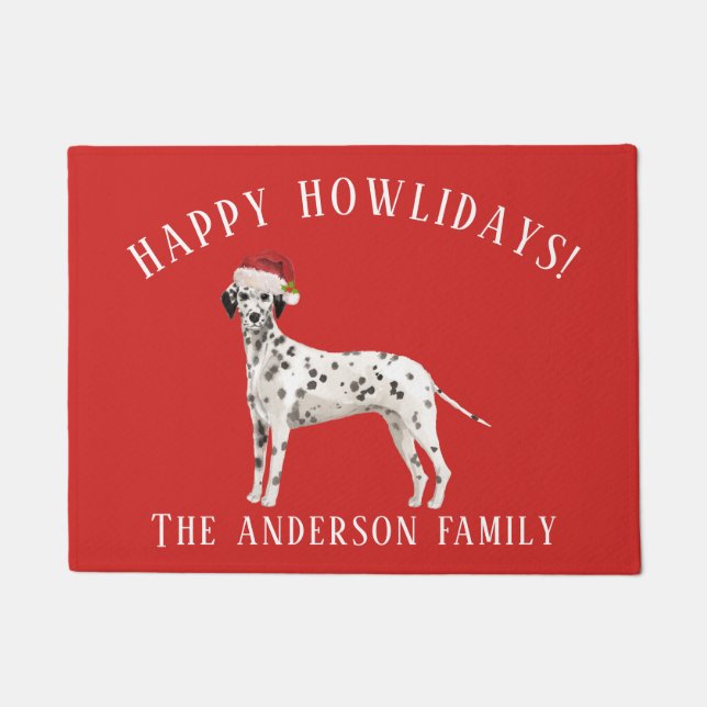 Paillasson Dalmatien Joyeux Howlidays Noël (Devant)
