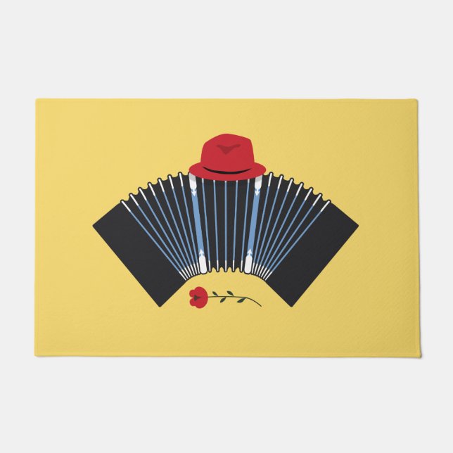 Paillasson Danseuse argentine Tango Bandoneon et Fedora (Devant)