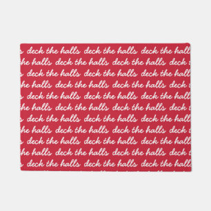 Paillasson Deck Les Halls Noël Vacances Simple Script Rouge
