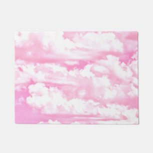Paillasson Décor de nuages heureux rose bébé