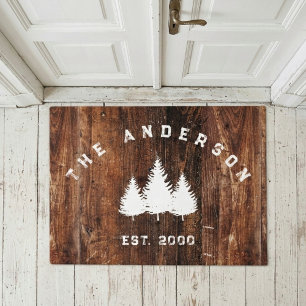 Paillasson Décoration de maison de famille personnalisée Bois
