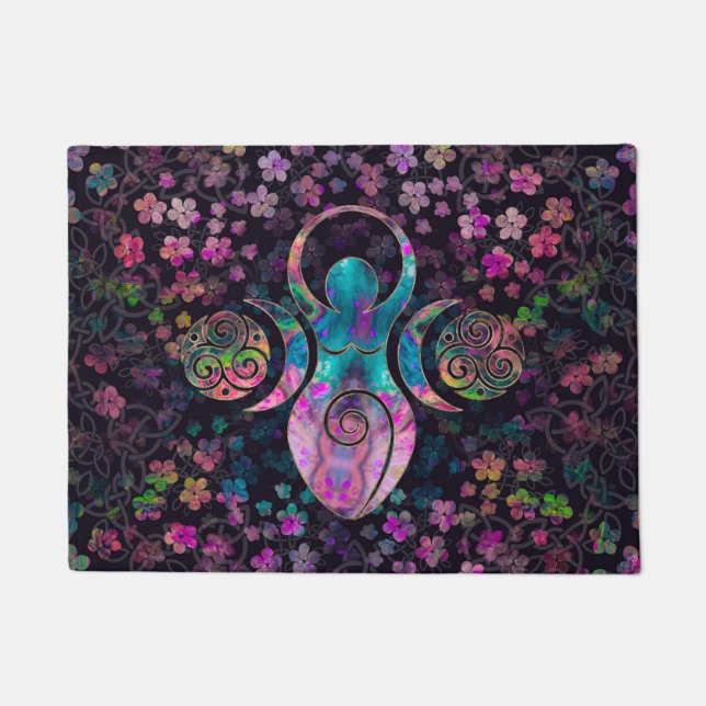 Paillasson Déesse Triple Lune avec triskele (Devant)