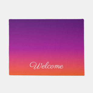 Paillasson dégradé violet, rose et orange foncé