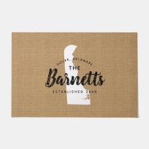 Delaware Family Monogramme State Doormat