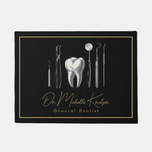 Paillasson Dentiste professionnel Dental Black Porte Or