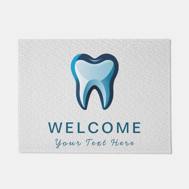 Paillasson Dentiste professionnel tendance Dental bleu blanc (Devant)