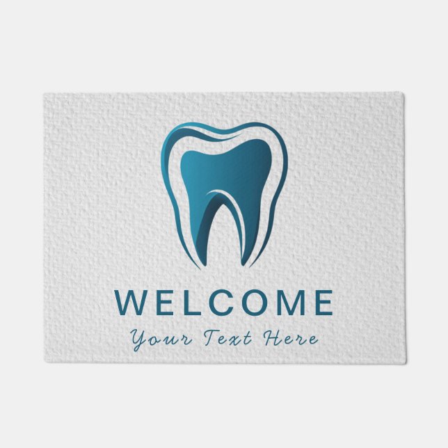 Paillasson Dentiste professionnel tendance Dental bleu blanc (Devant)