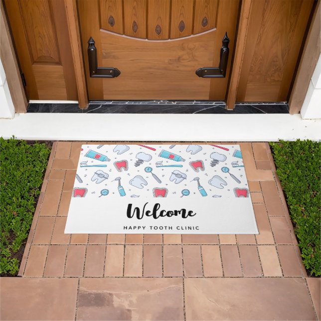 Paillasson Dents et outils Motif dentaire Bienvenue (De plein air)