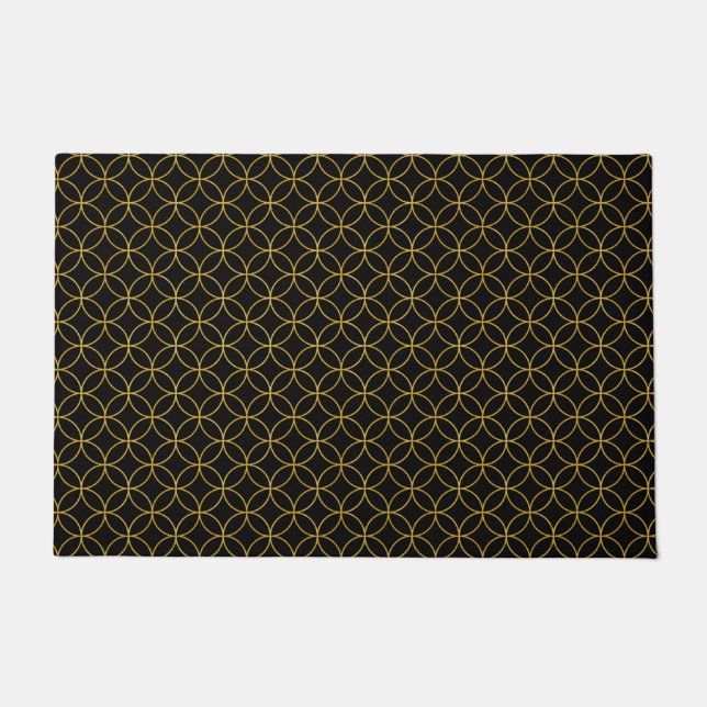 Paillasson Design1 traditionnel japonais - SHIPPO- Black&Gold (Devant)