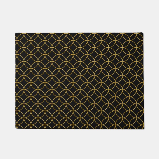 Paillasson Design1 traditionnel japonais - SHIPPO- Black&Gold (Devant)