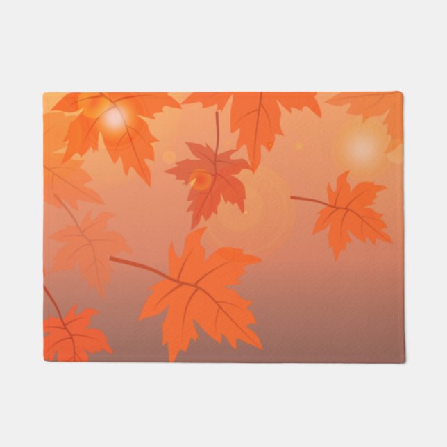 Paillasson Design d'automne avec feuilles d'érable et effet b (Devant)