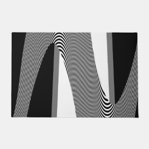 Paillasson Design Op Noir Et Blanc, Porte Mat