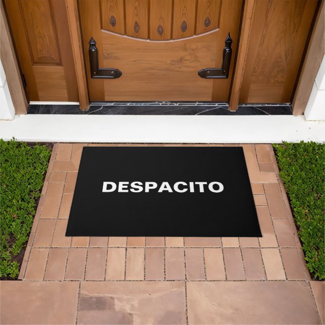 Paillasson Despacito noir blanc lentement en espagnol drôle (De plein air)