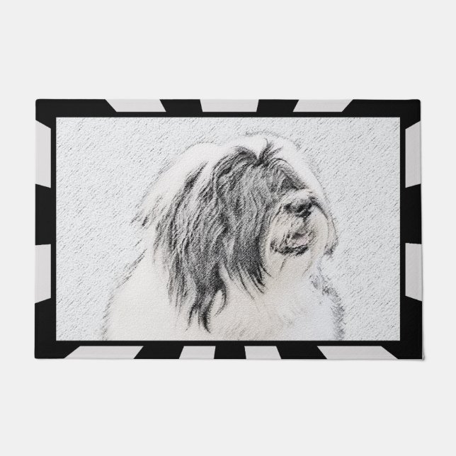 Paillasson Dessin de collie à oreilles - Joli art original de (Devant)