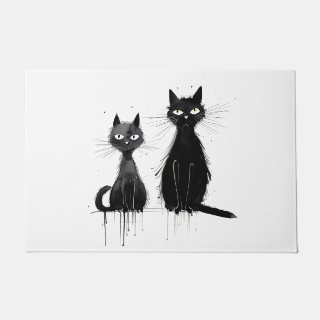 Paillasson Deux chats noirs (Devant)