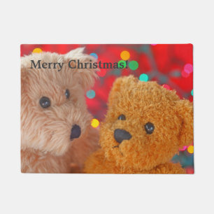 Paillasson Deux nounours avec lumières de Noël