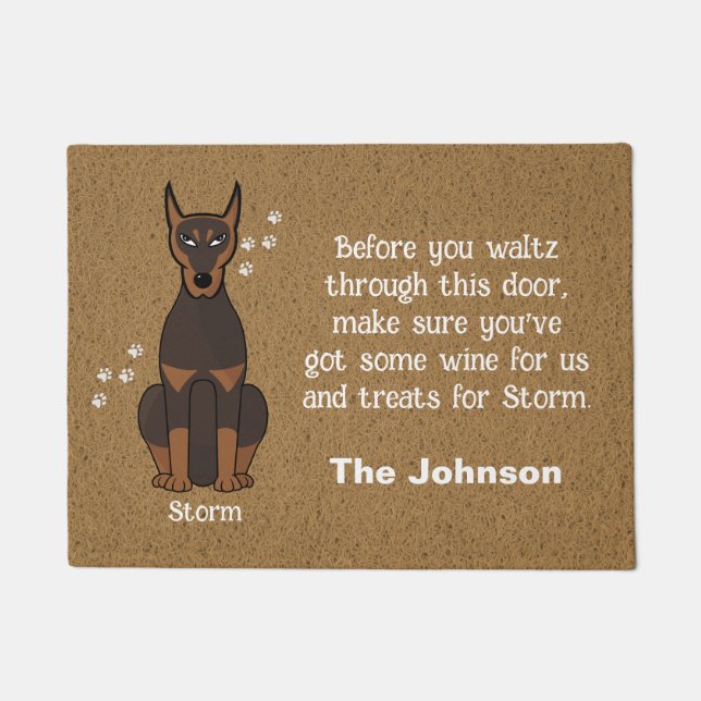 Paillasson Doberman Doormat, Doormat Chien, Chien (Devant)