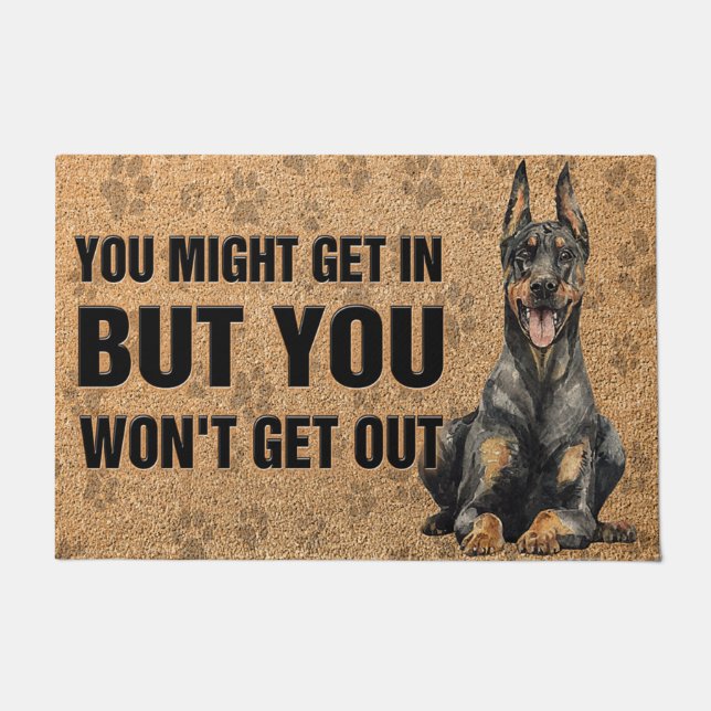 Paillasson Doberman Pinscher Doormat, Chien Cool (Devant)