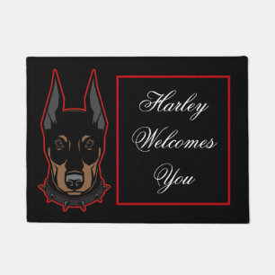 Paillasson Doberman Pinscher Welcome Bold Fun
