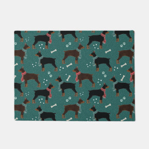 Paillasson Dobermans rouges et noirs dans Scarves Motif d'hiv